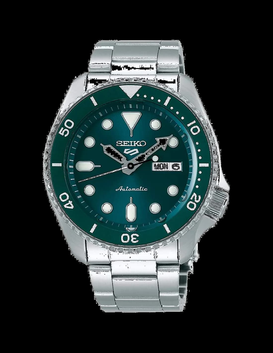 Seiko SRPD61K1 montre homme, cadran vert sur bracelet acier