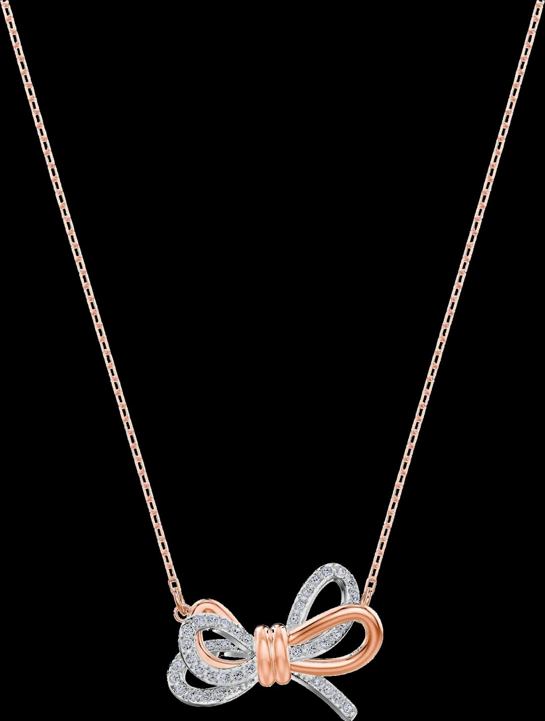 Swarovski 5440636 montre femme, collier plaqué or rose avec nœud cristallin