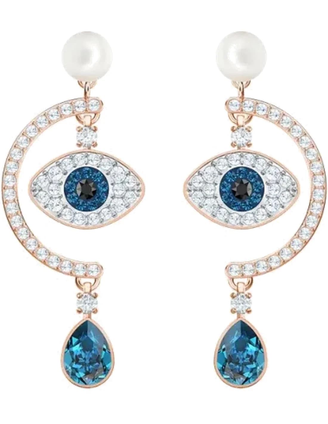 Swarovski 5425860 montre femme, boucles d'oreilles en métal plaqué or rose