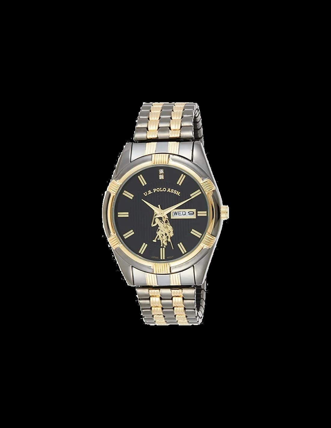 Montre Homme US Polo en métal bicolore gris et or