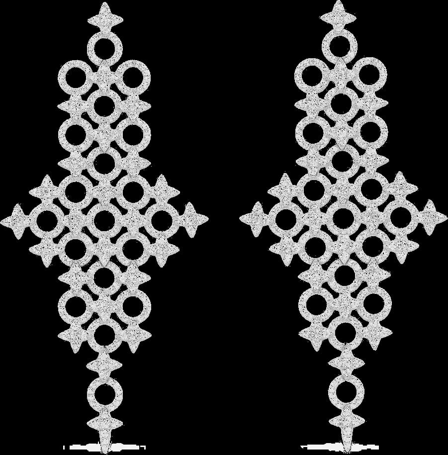 Boucles d/oreilles pendantes APM Monaco Météorites et Cercles XL en Argent 925