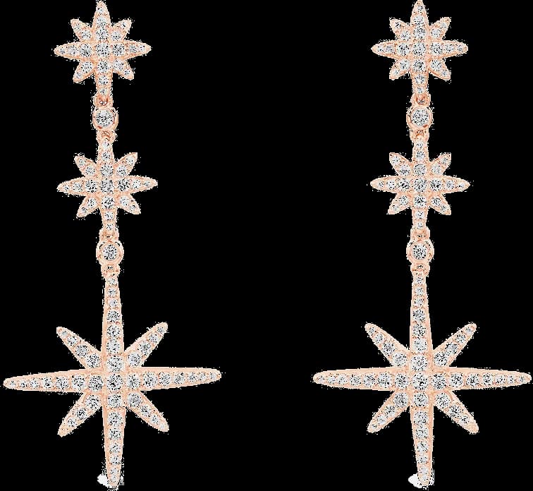 Boucles d'oreilles APM Monaco triple météorites plaqué or 18k