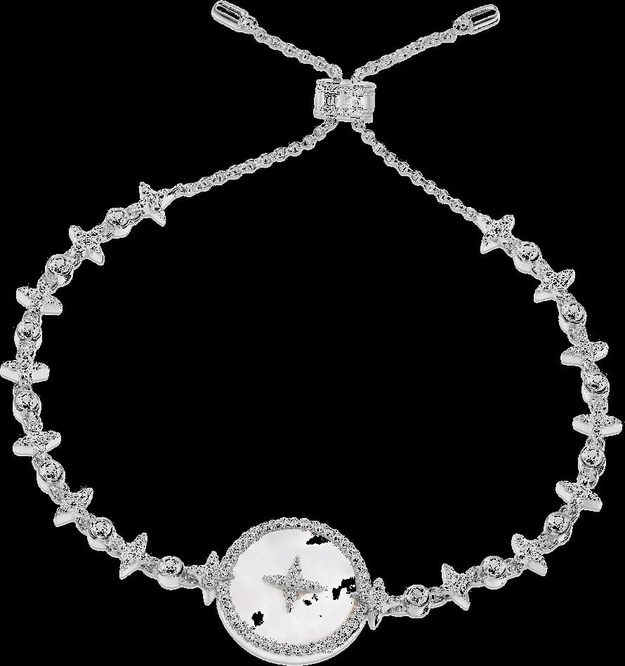 Bracelet ajustable APM Monaco étoile et nacre en argent massif