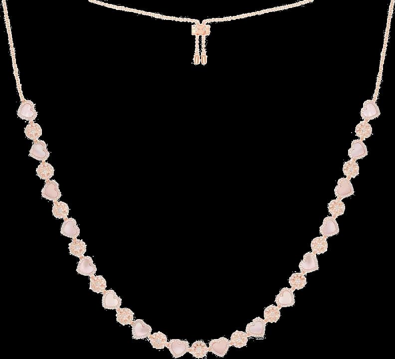 Collier APM Monaco ajustable coeurs en nacre rose plaqué or 18k