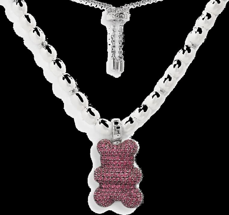 Collier APM Monaco ajustable Yummy Bear Malu avec perles motif ours