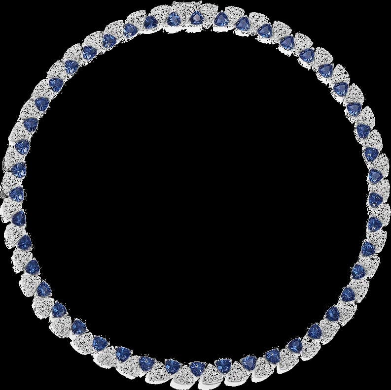 Collier ajustable APM Monaco Festival Ras-de-cou Triangle Blanc et Bleu en argent 925