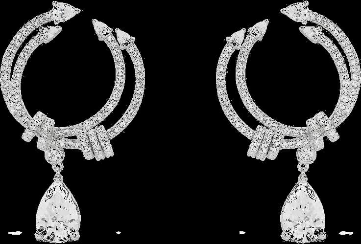 Boucles d'oreilles APM Monaco en argent 925 pierres en forme de poire