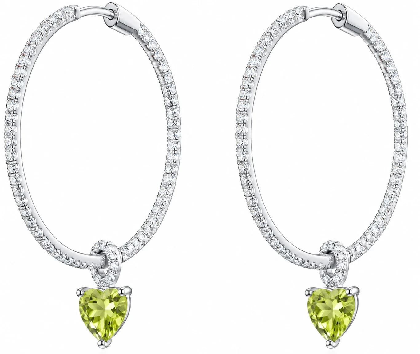APM MONACO hoop earrings in silver with heart motif