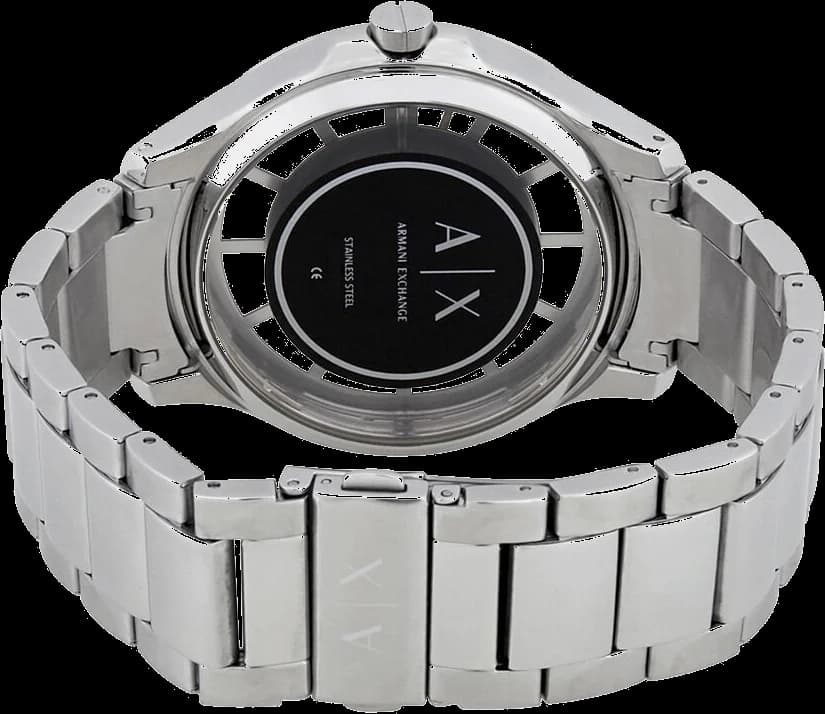 Armani Exchange Hampton AX2199 Transparent Dial Stainless Steel Bracelet Watch vue 4