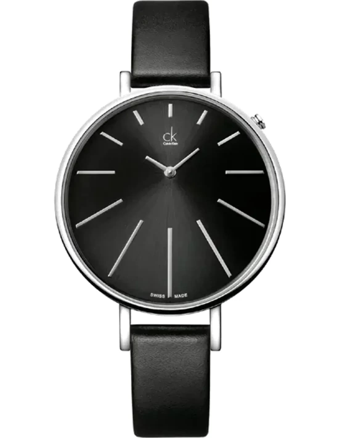 Montre Femme Calvin Klein Equal K3E231C1 quartz black dial black leather strap