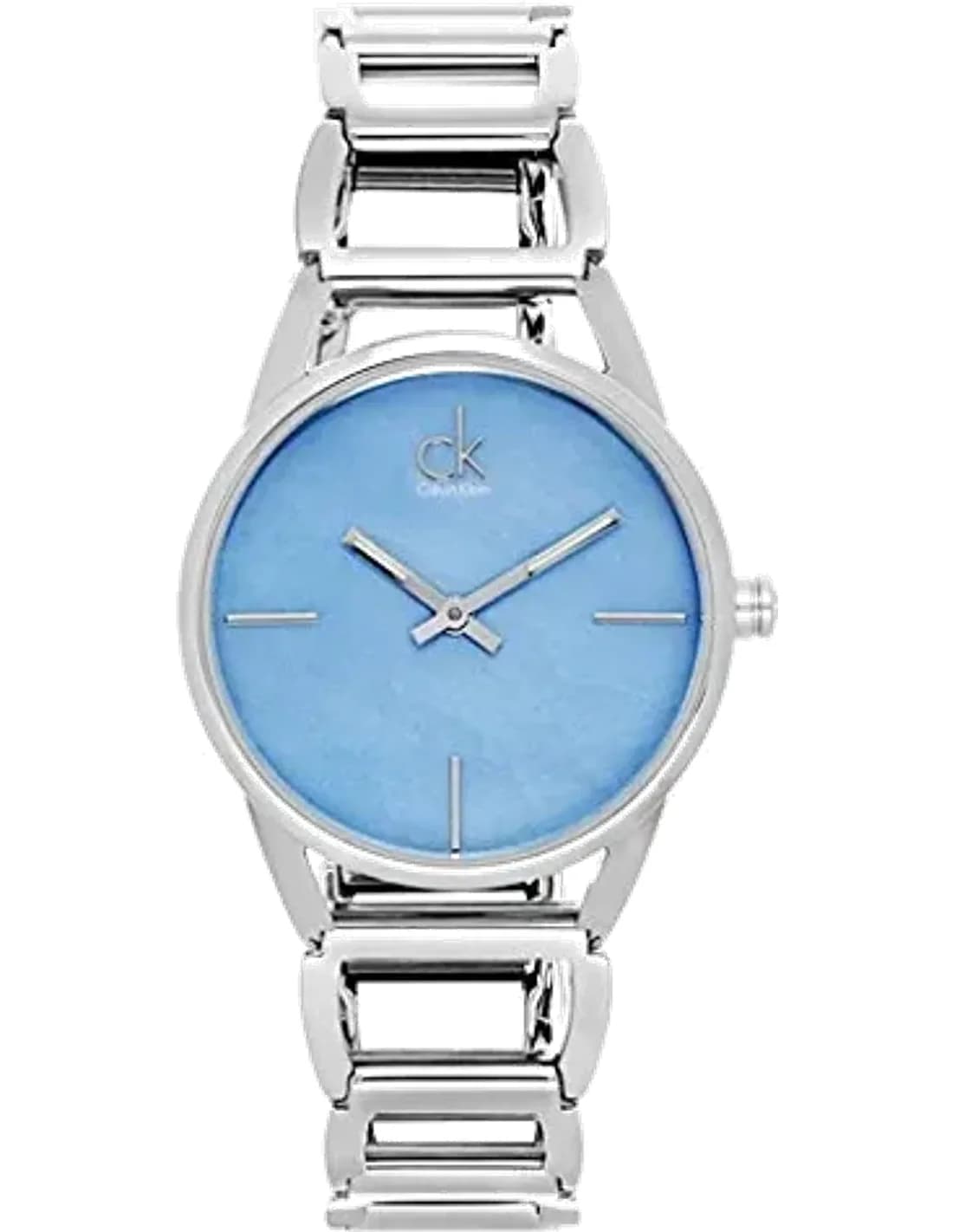 Calvin Klein Stately K3G2312N quartz blue mother of pearl dial silver stainless steel bracelet women’s watch