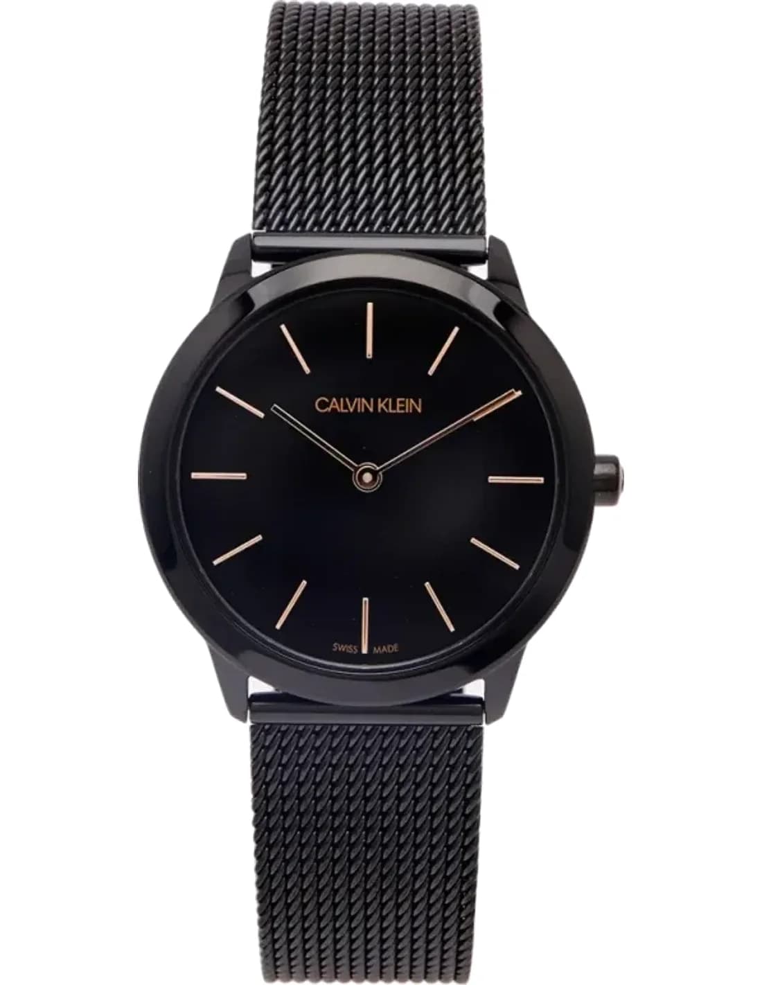 Calvin Klein Minimal K3M22421 quartz black dial black stainless steel mesh bracelet women’s watch