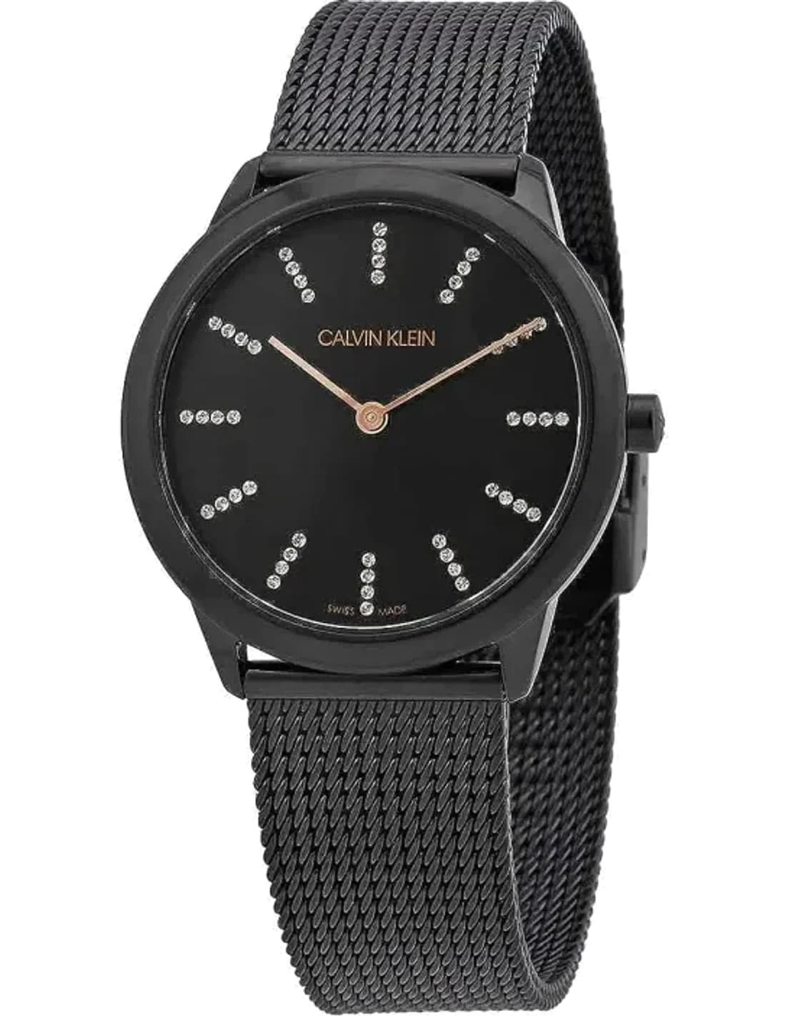 Calvin Klein Minimal K3M22X2X quartz black dial black stainless steel mesh bracelet women’s watch
