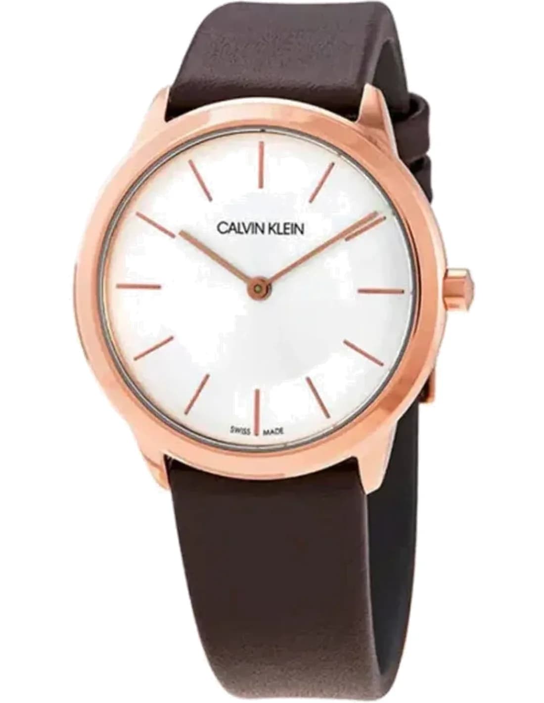 Calvin Klein Minimal K3M236G6 quartz white dial brown leather strap women’s watch