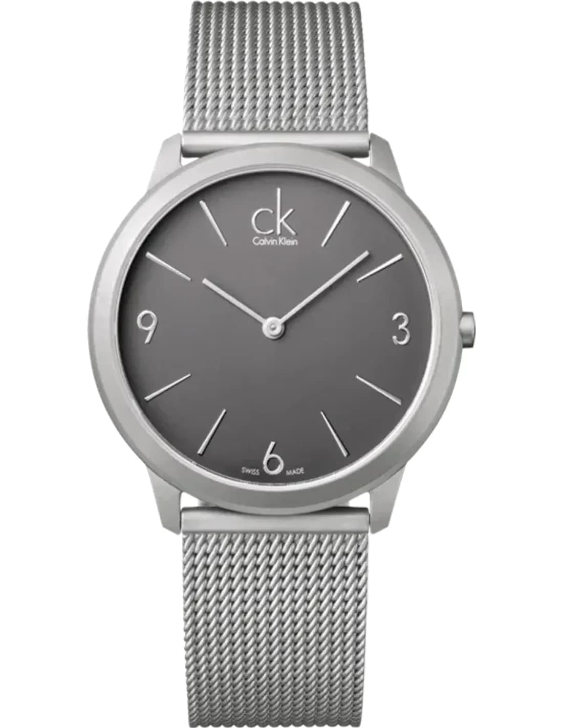 Calvin Klein Minimal K3M51154 quartz gray dial silver stainless steel mesh bracelet men’s watch