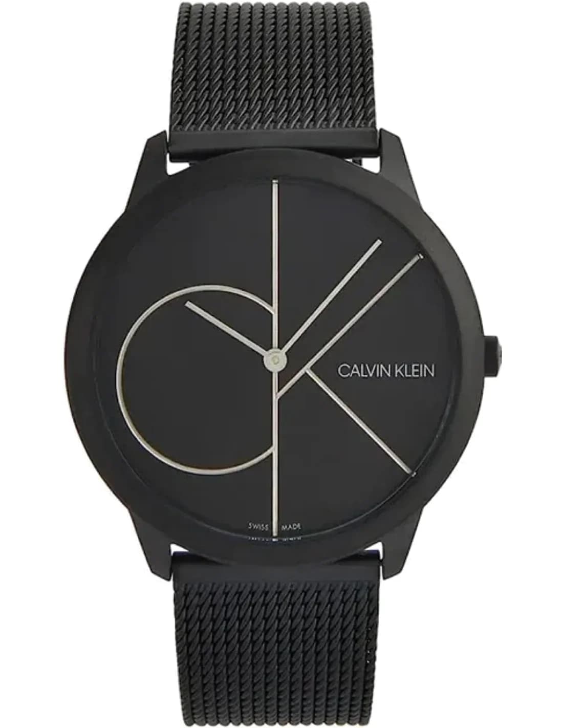 Calvin Klein Minimal K3M5145X quartz black dial black stainless steel mesh bracelet men’s watch