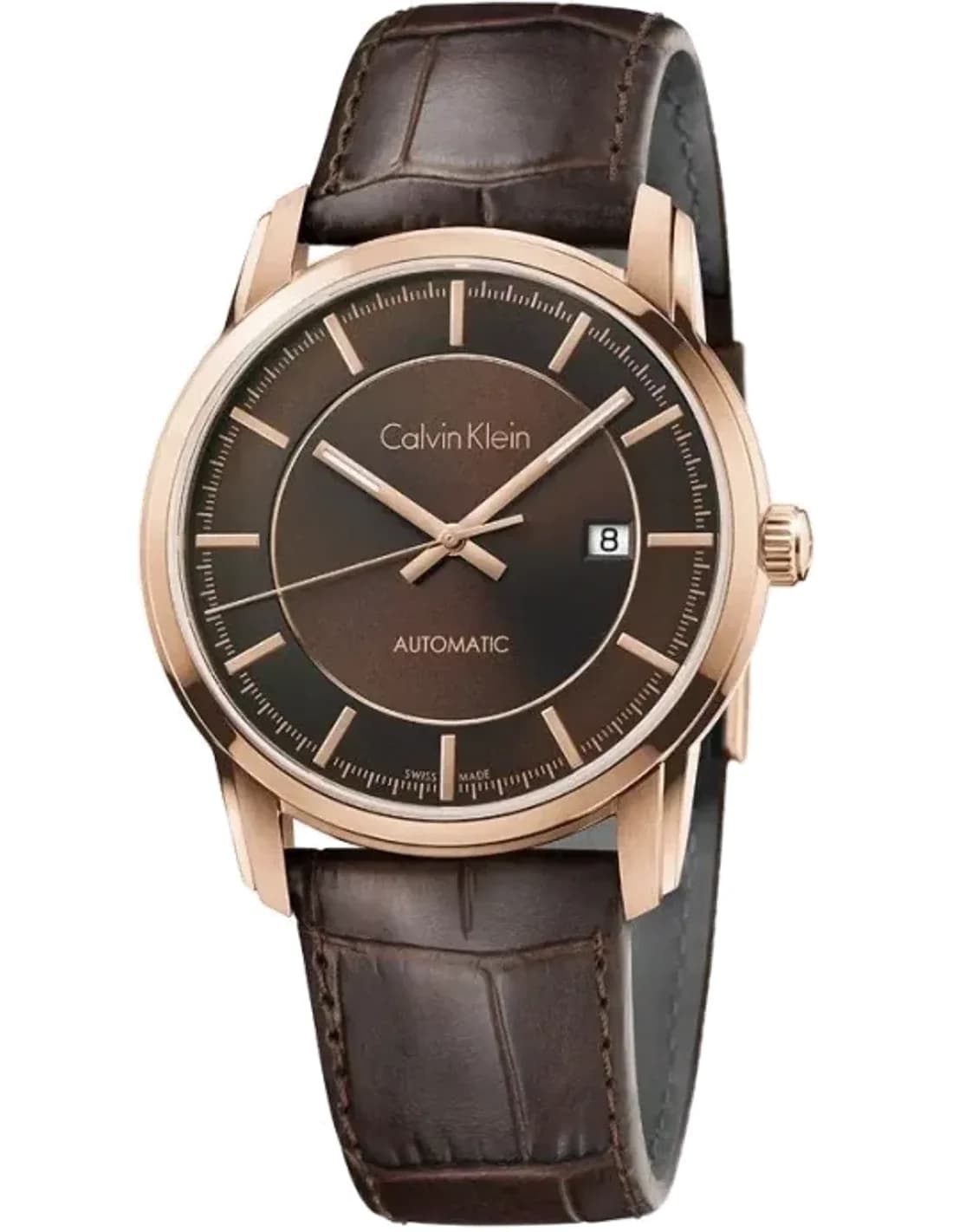 Calvin Klein Infinite K5S346GK automatic brown dial brown leather strap men’s watch