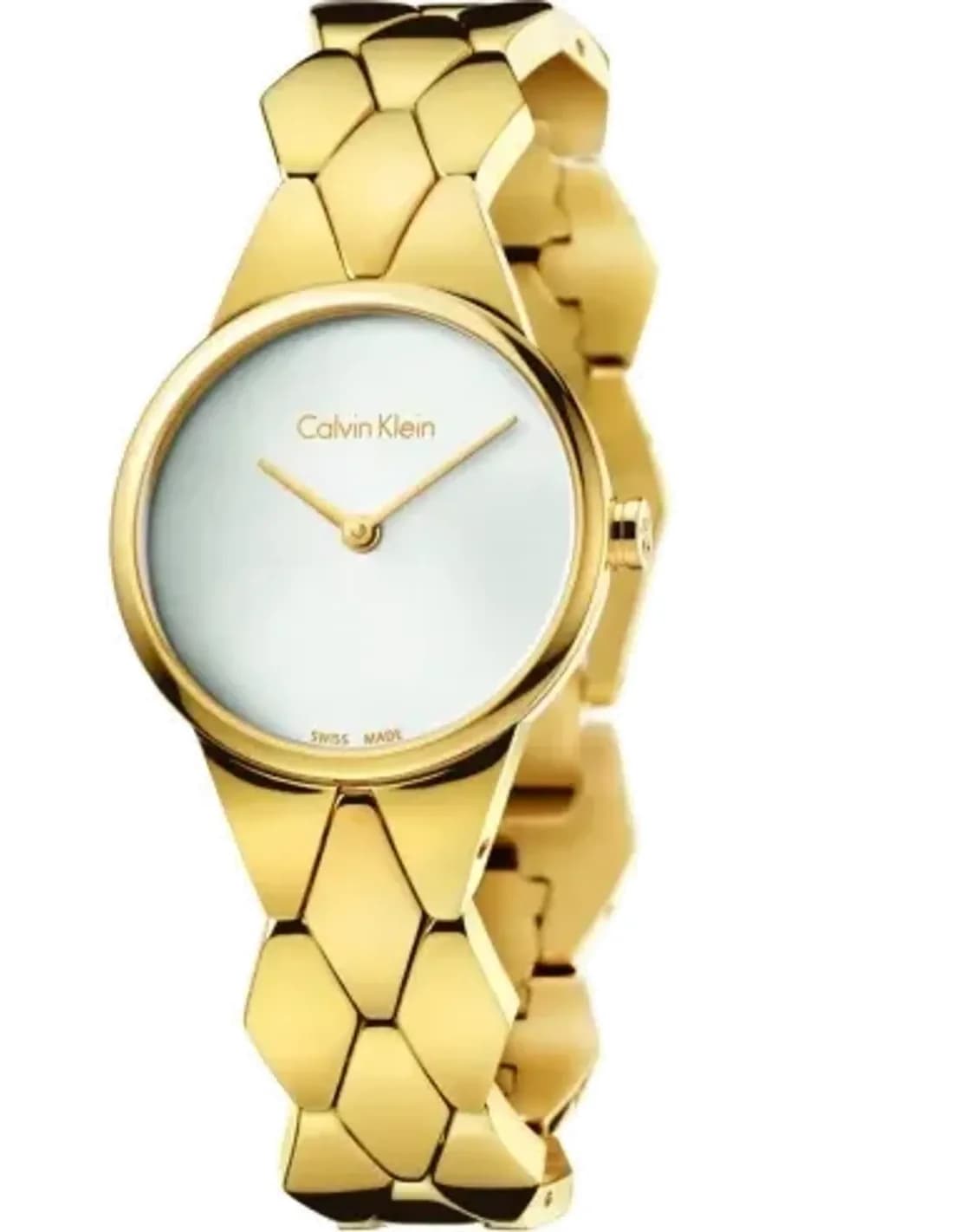 Montre Calvin Klein Snake K6E23546 bracelet acier métal doré jaune