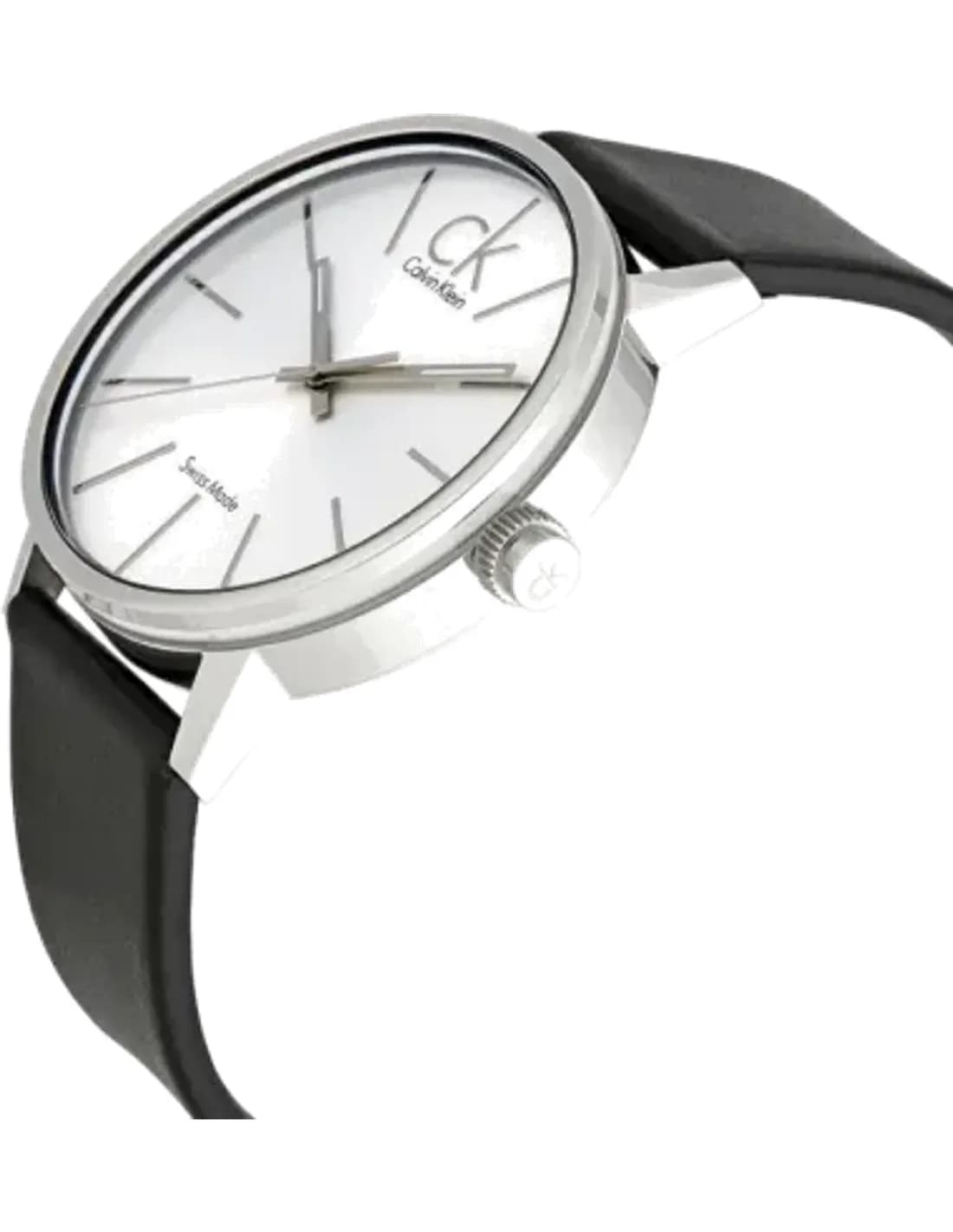 Calvin Klein Post Minimal K7621192 quartz silver dial black leather strap men’s watch
