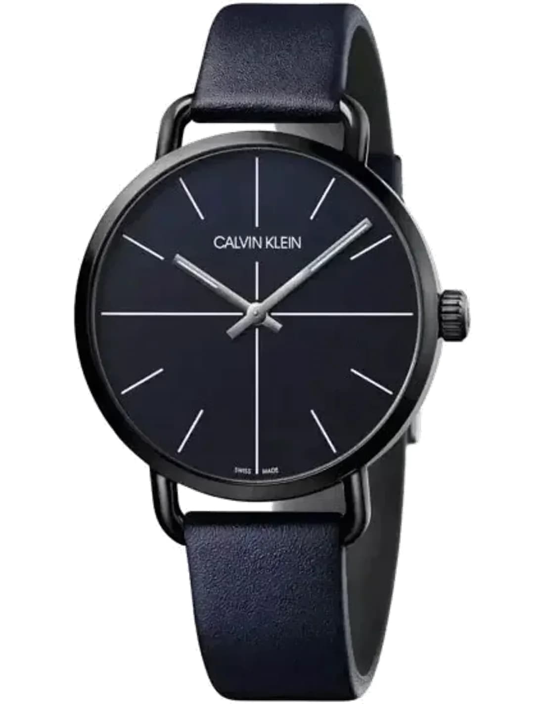 Calvin Klein Even K7B214VN quartz blue dial blue leather strap men’s watch