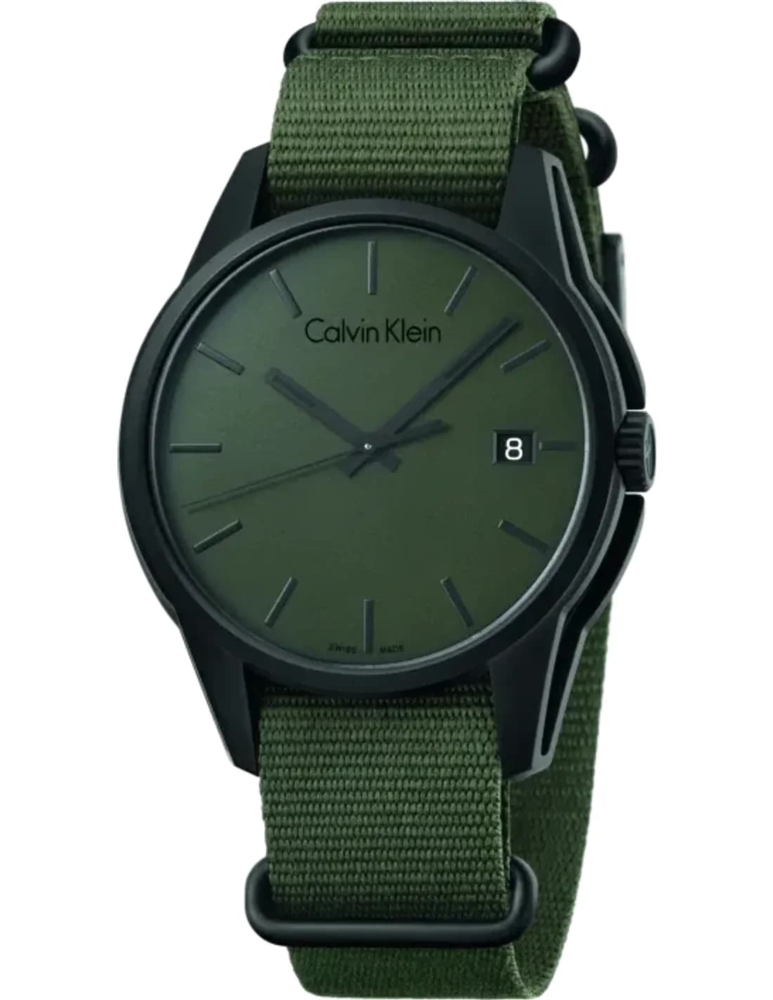 Calvin Klein Tone K7K514WL quartz green dial green fabric strap men’s watch