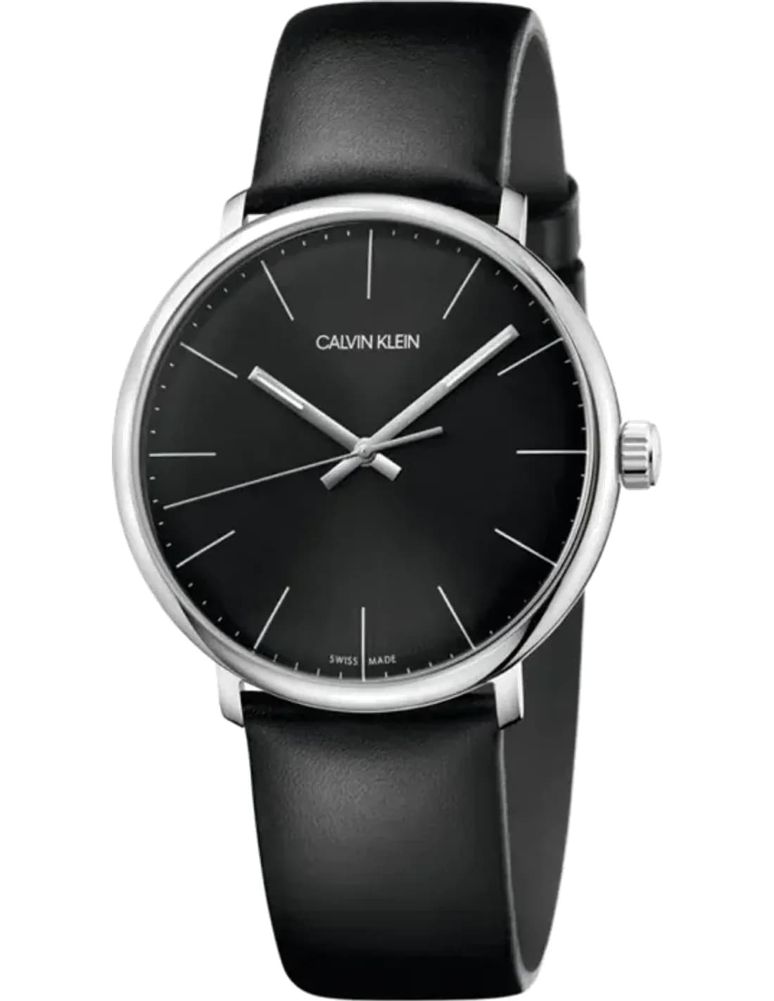 Calvin Klein High Noon K8M211C1 quartz black dial black leather strap men’s watch