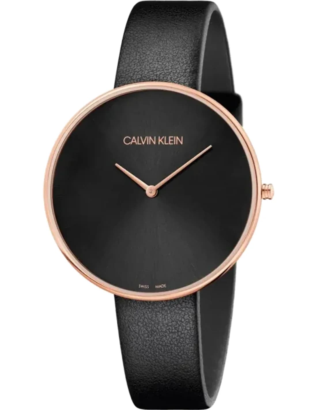 Montre Femme Calvin Klein K8Y236C1 Quartz Cadran Noir Bracelet Cuir