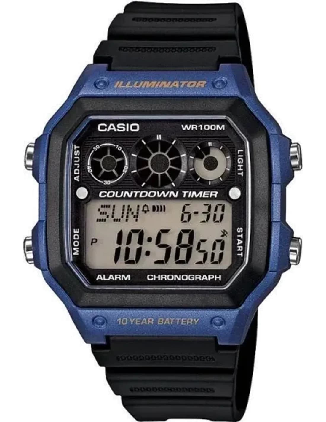 Montre Homme Casio Collection AE-1300WH-2AVEF Multifonction Bracelet noir en résine