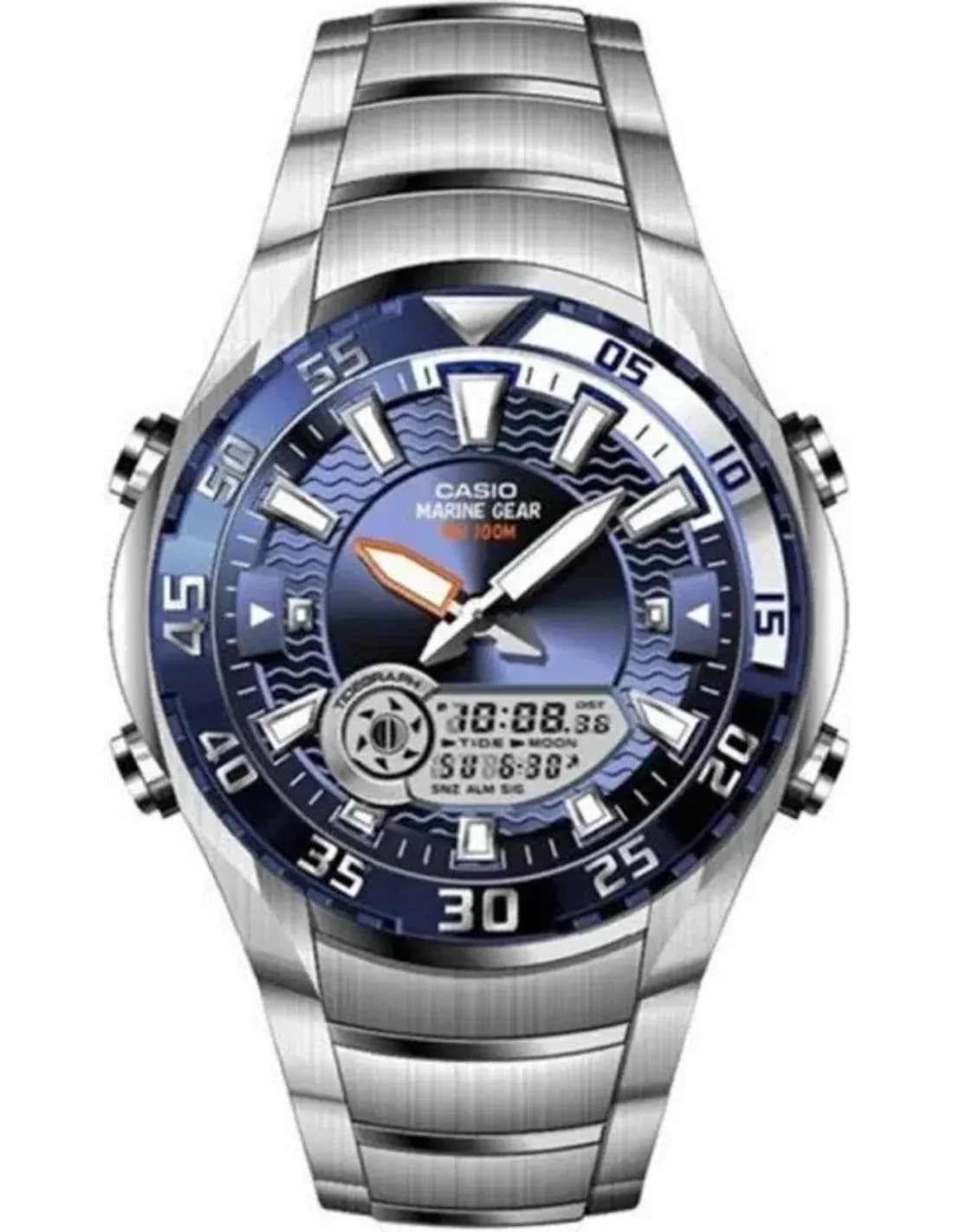 Montre Homme Casio Digitale/Analogique AMW-710D-2AVEF Bracelet Acier Inoxydable