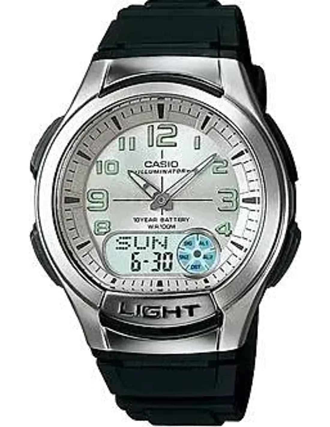Montre Homme Casio Collection AQ-180W-7BVES Cadran et boîtier argenté