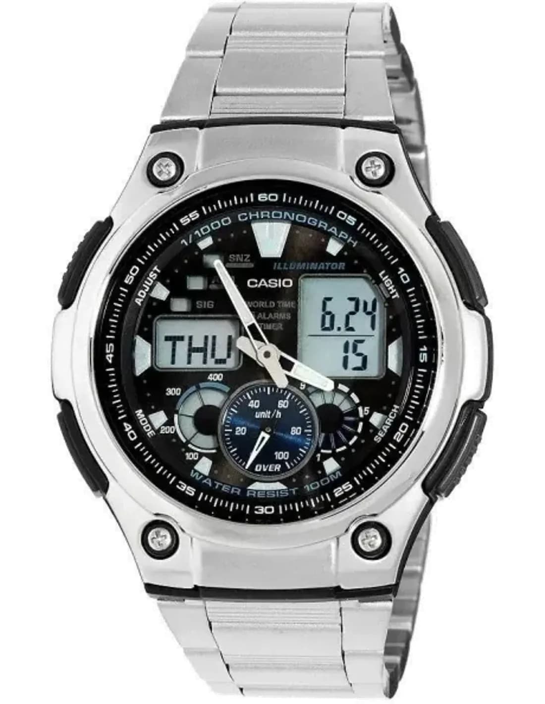 Montre Homme Casio Collection AQ-190WD-1AVEF Argent
