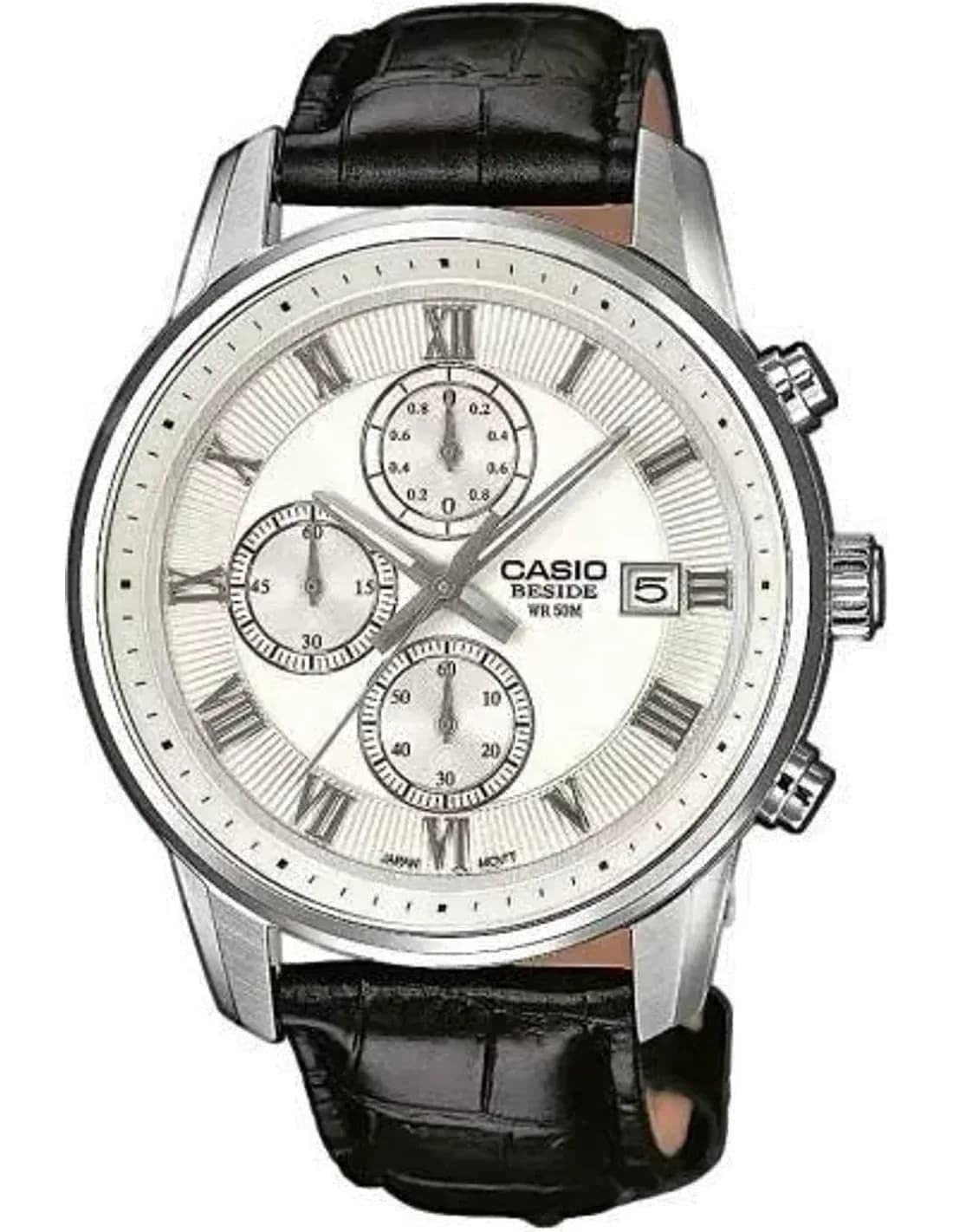 Montre Homme Casio Collection BEM-511L-7AVEF Bracelet En Cuir Noir type croco