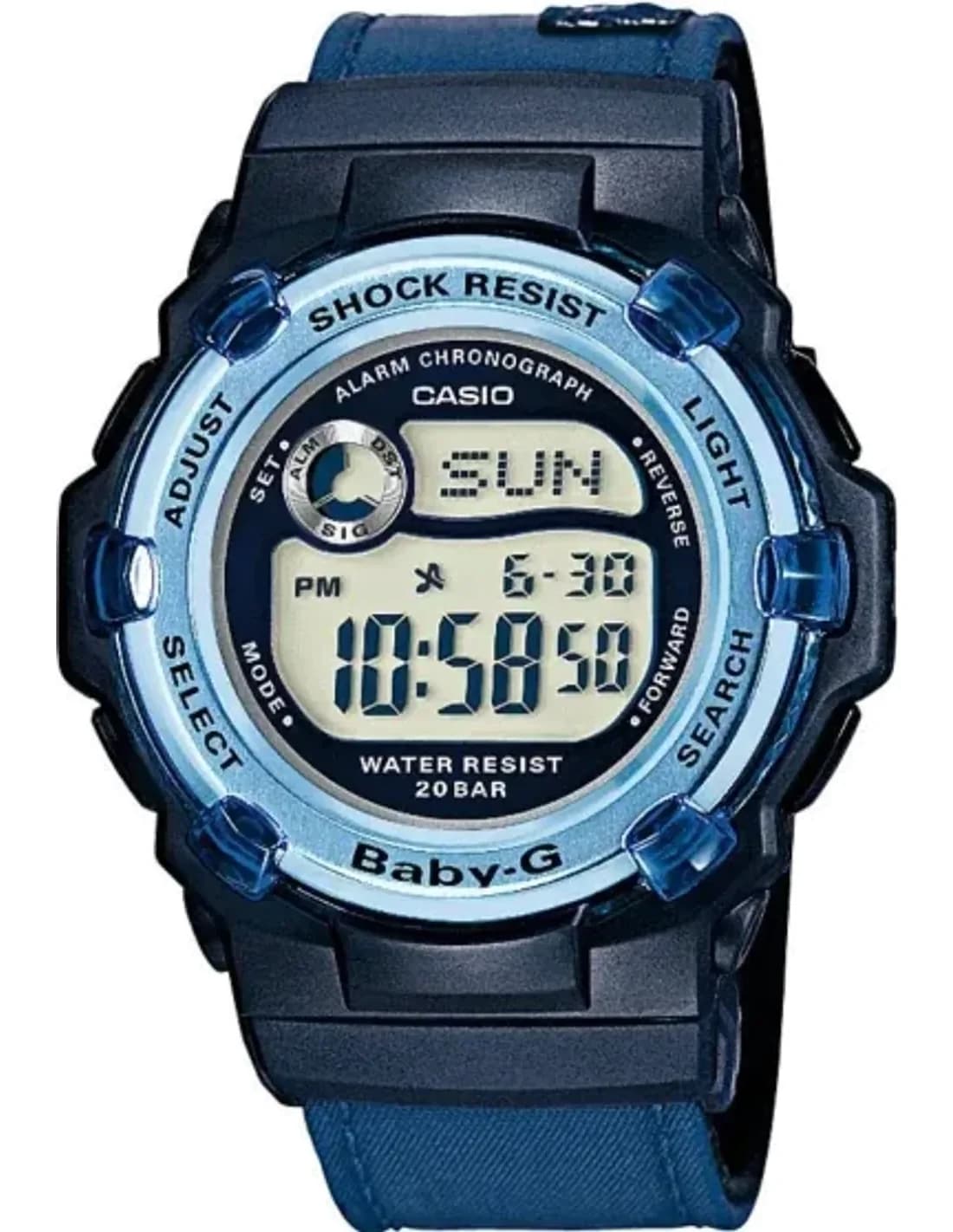 Montre Femme Casio Baby-G BG-3002V-2AER Bracelet Tissu Bleu