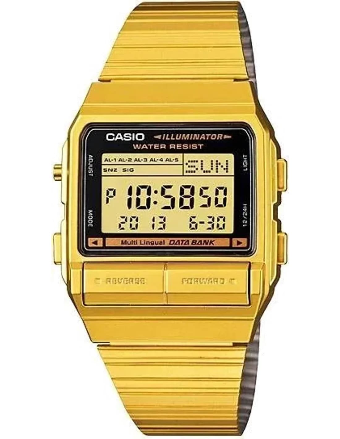 Montre Homme Casio Data Bank DB-380G-1DF Or