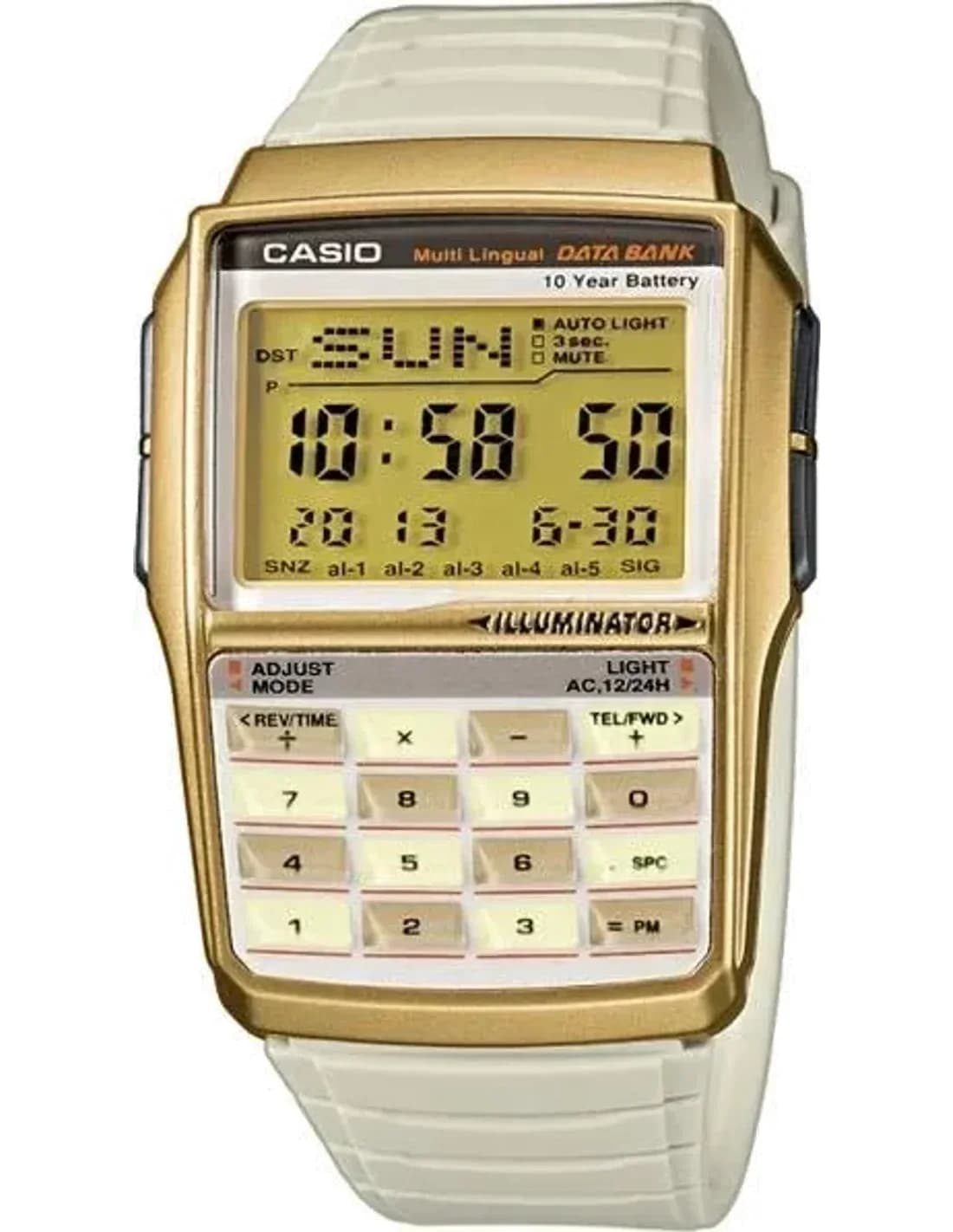 Montres hommes supprimées Casio Data Bank DBC-32C-8BEF Beige
