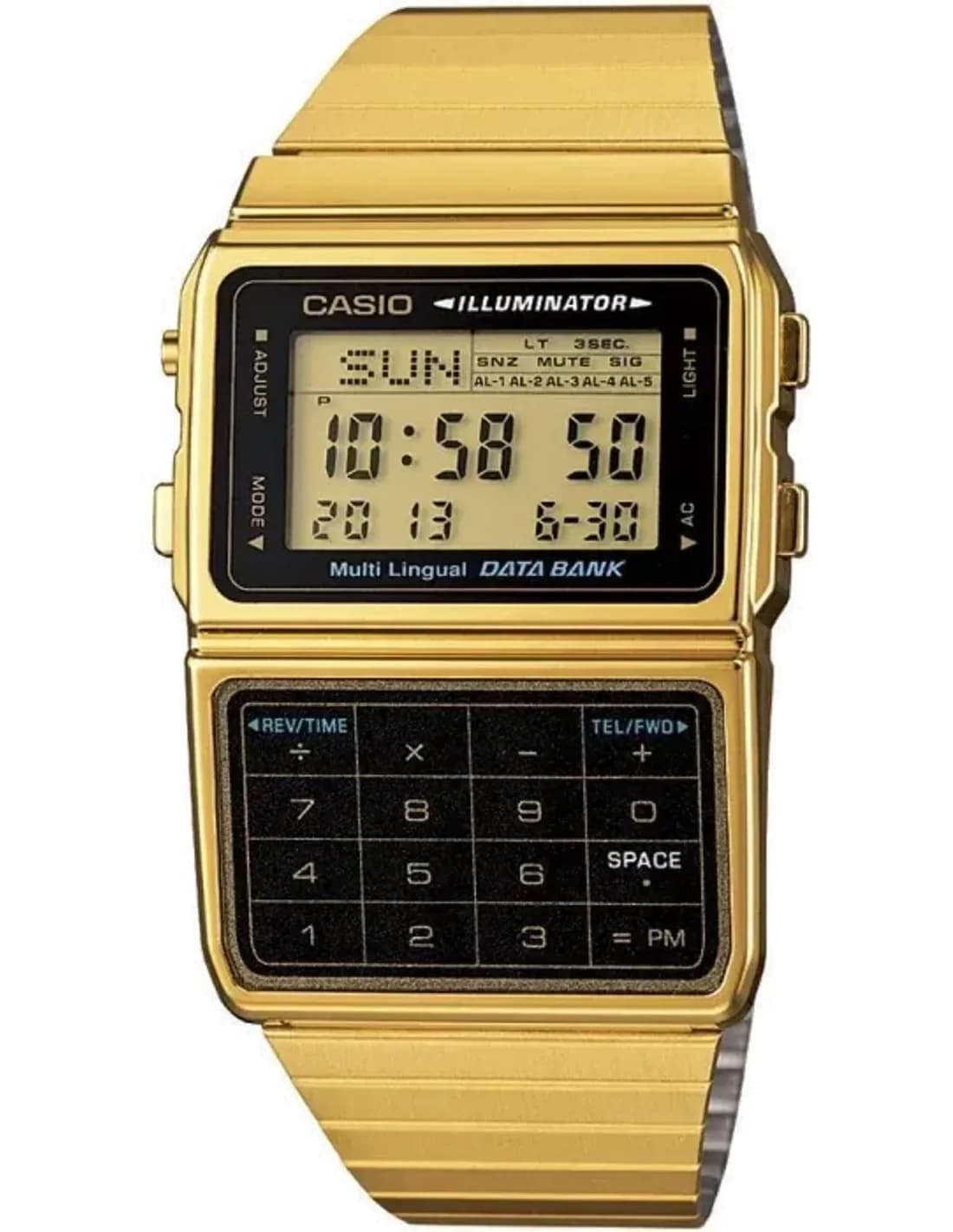 Montre Homme Casio Data Bank DBC-611GE-1EF Or