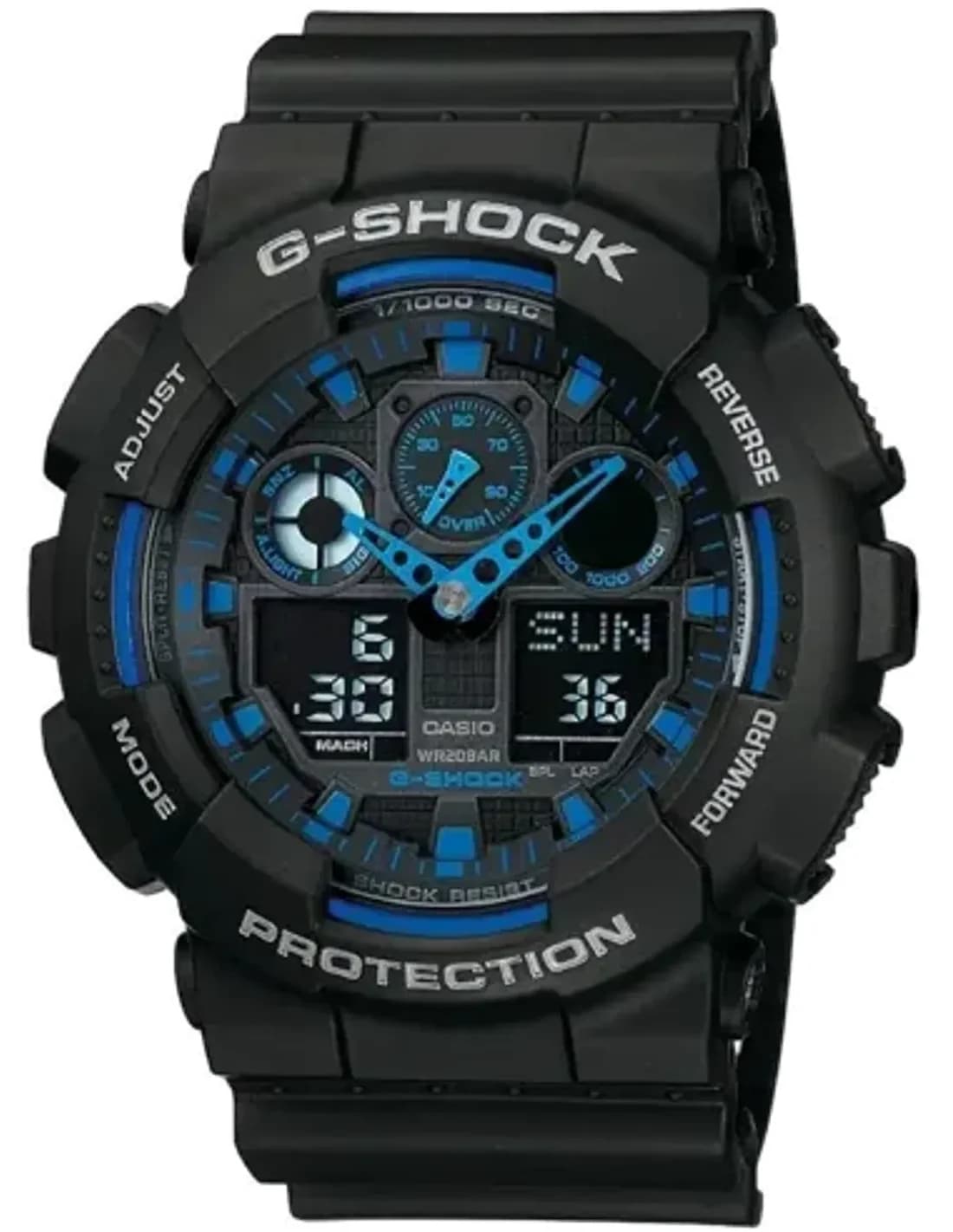 Montre Casio G-Shock GA-100-1A2ER Résine Noir/Bleue