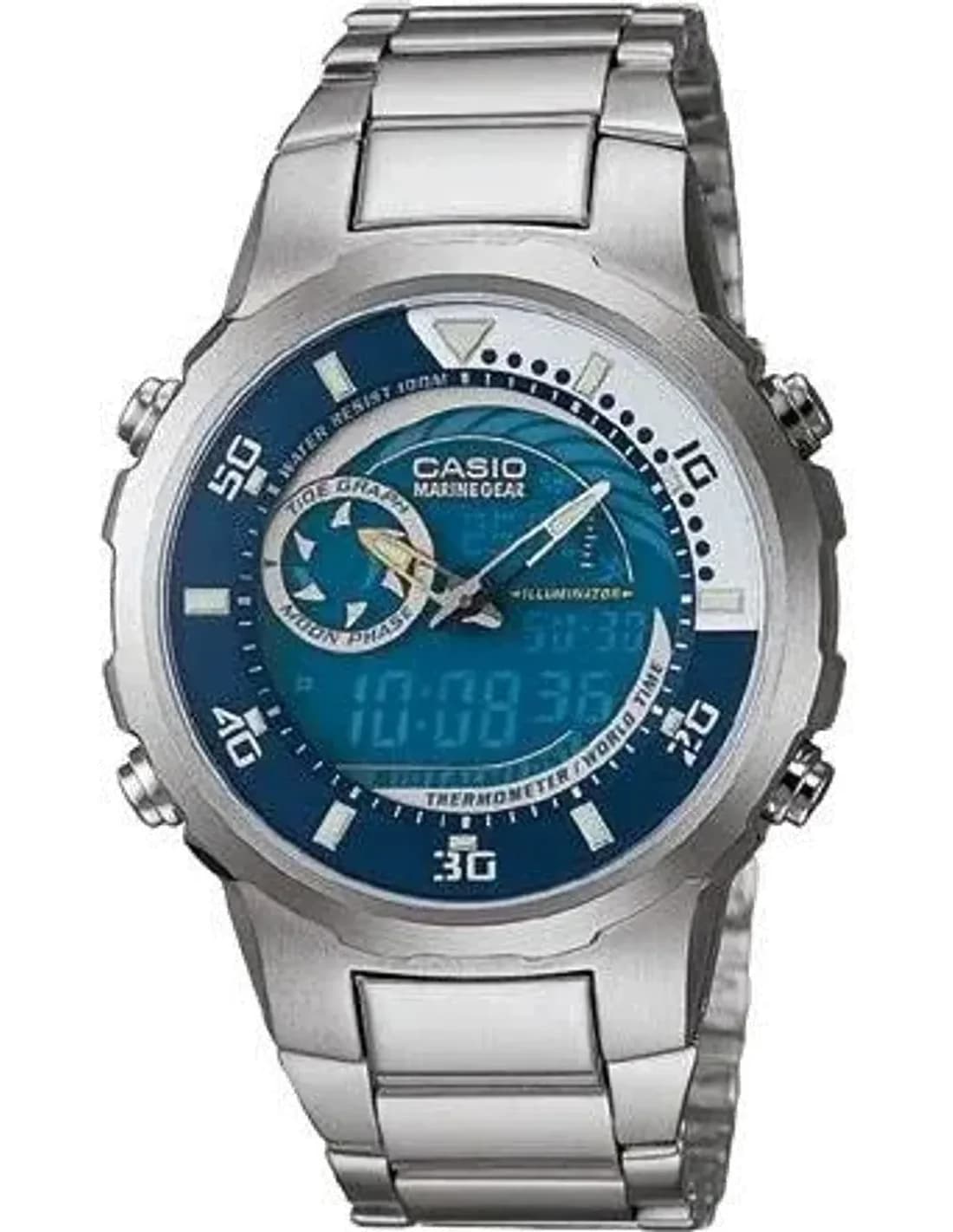 Montre Homme Casio Collection Marine Gear MRP-703D-2AVDF Bracelet en acier argenté