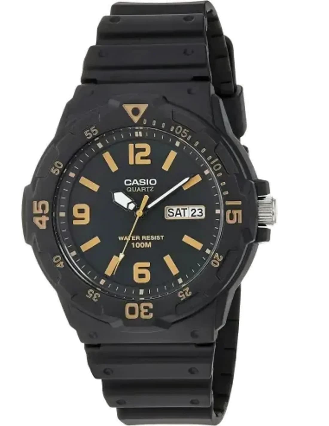 Montre Casio MRW-200H-1B3VEF Sport Noir en Résine avec Lunette Rotative