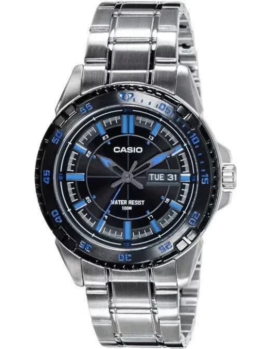 Montre Homme Casio Collection MTD-1078D-1A2VEF Bracelet Argenté En Acier Inoxydable