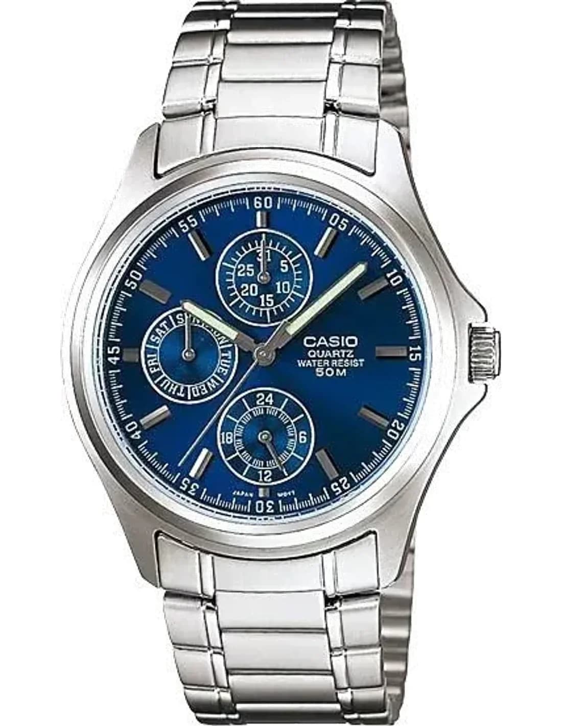 Montre Homme Casio core MTP-1246D-2A Bracelet en acier inoxydable argenté