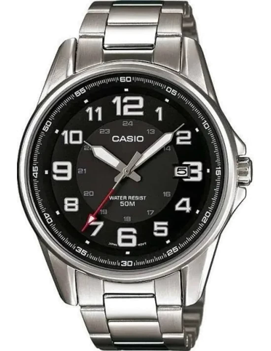 Montre Homme Casio Collection MTP-1372D-1BVEF Boîtier et bracelet en acier argenté