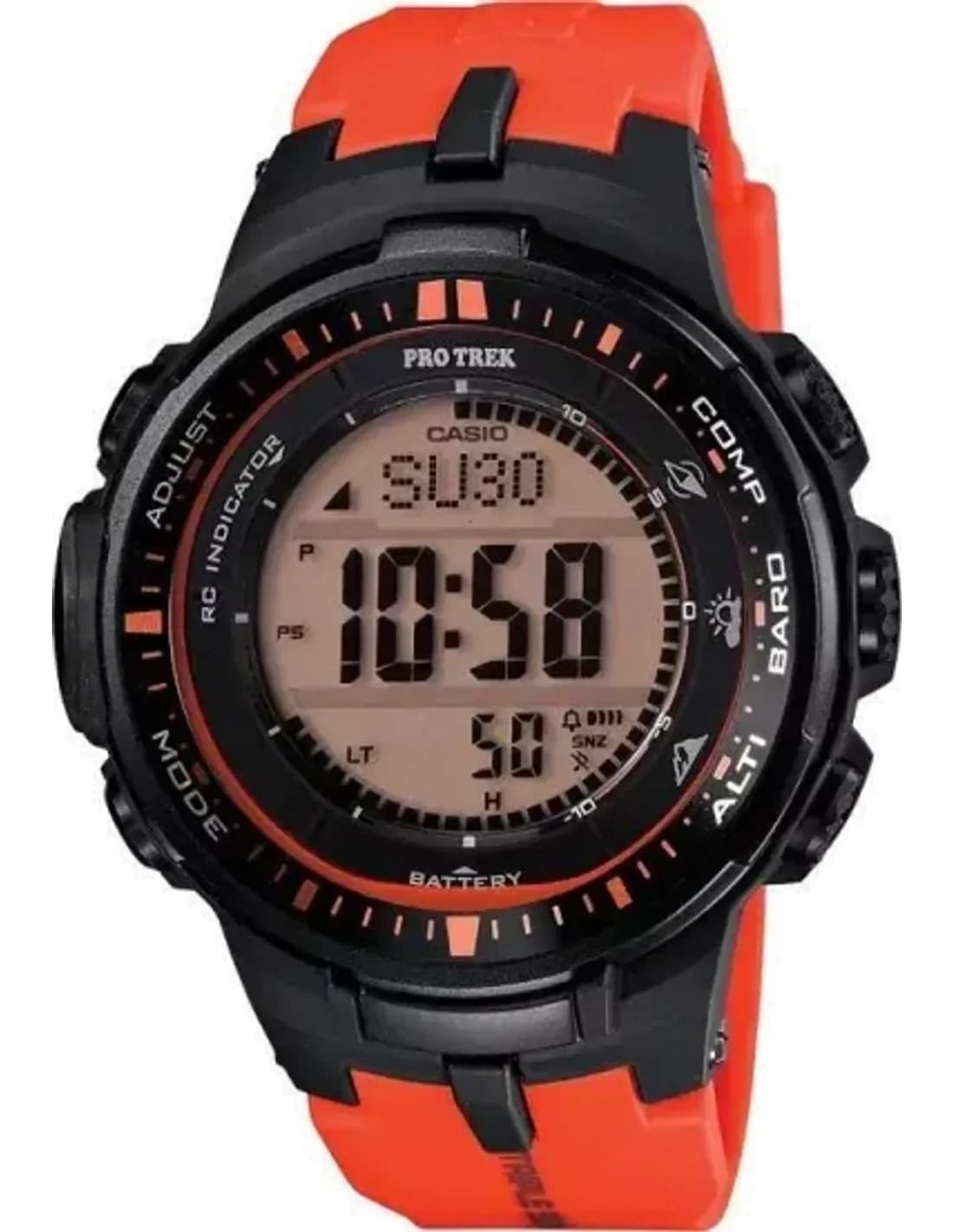 Montre Homme Casio Pro Trek Mount Sefton PRW-3000-4ER Bracelet en résine orange