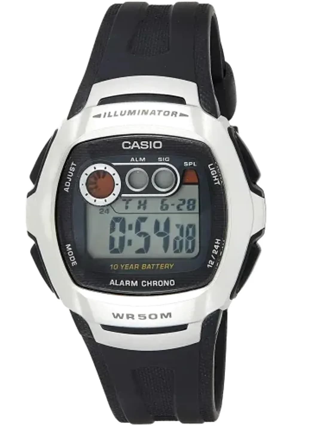 Casio W-210-1AVEF Black Resin Digital Display Watch