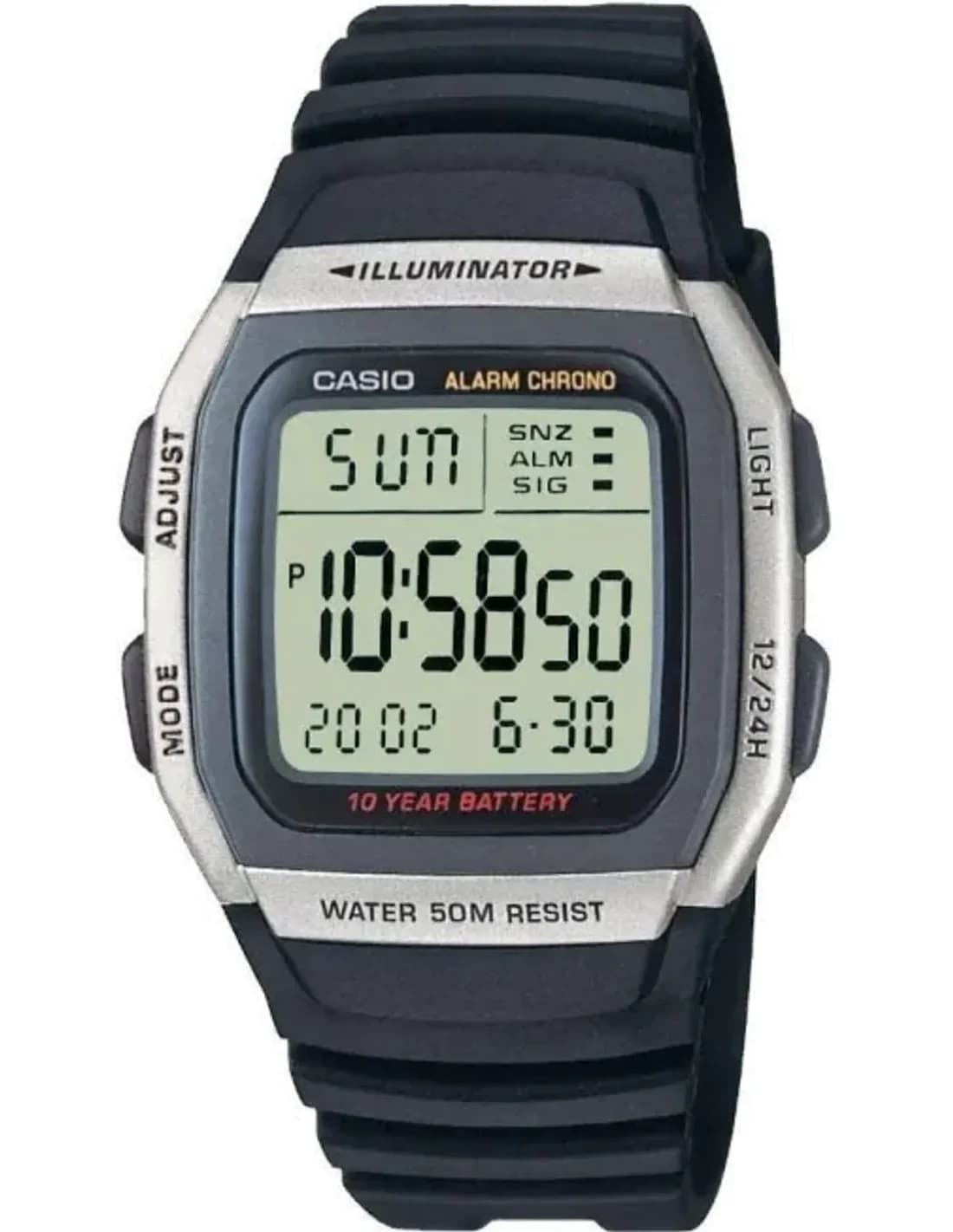 Montre Homme Casio Collection W-96H-1AVES Bracelet Résine Noir