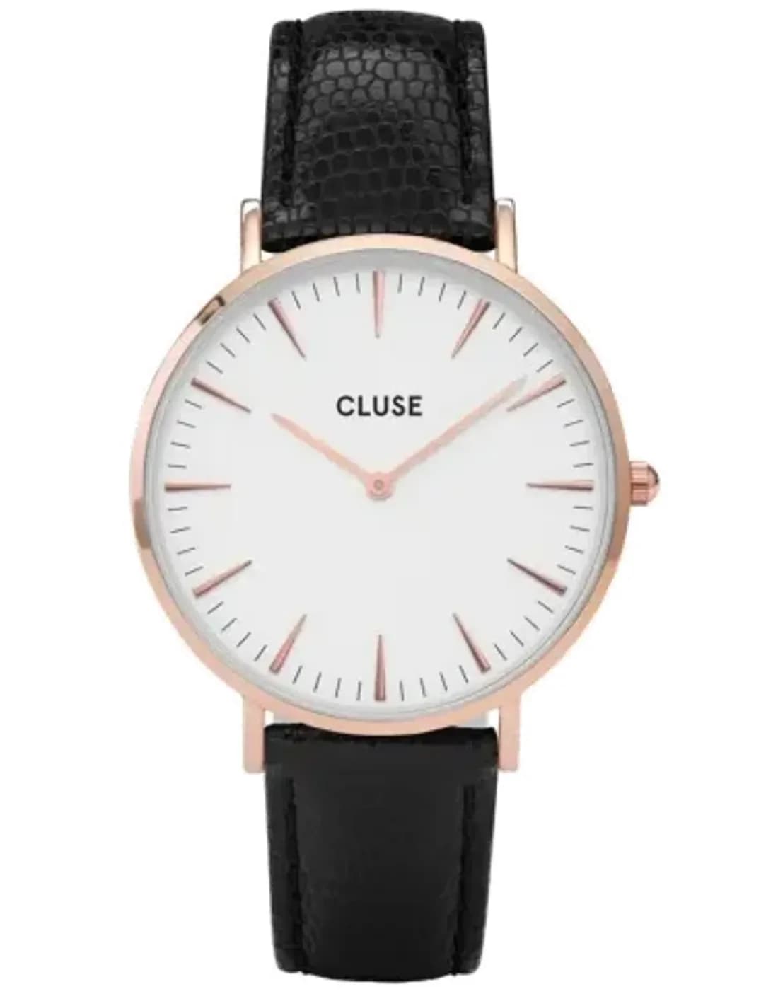 Montre Cluse La Bohème Mesh CL18034 Bracelet cuir noir