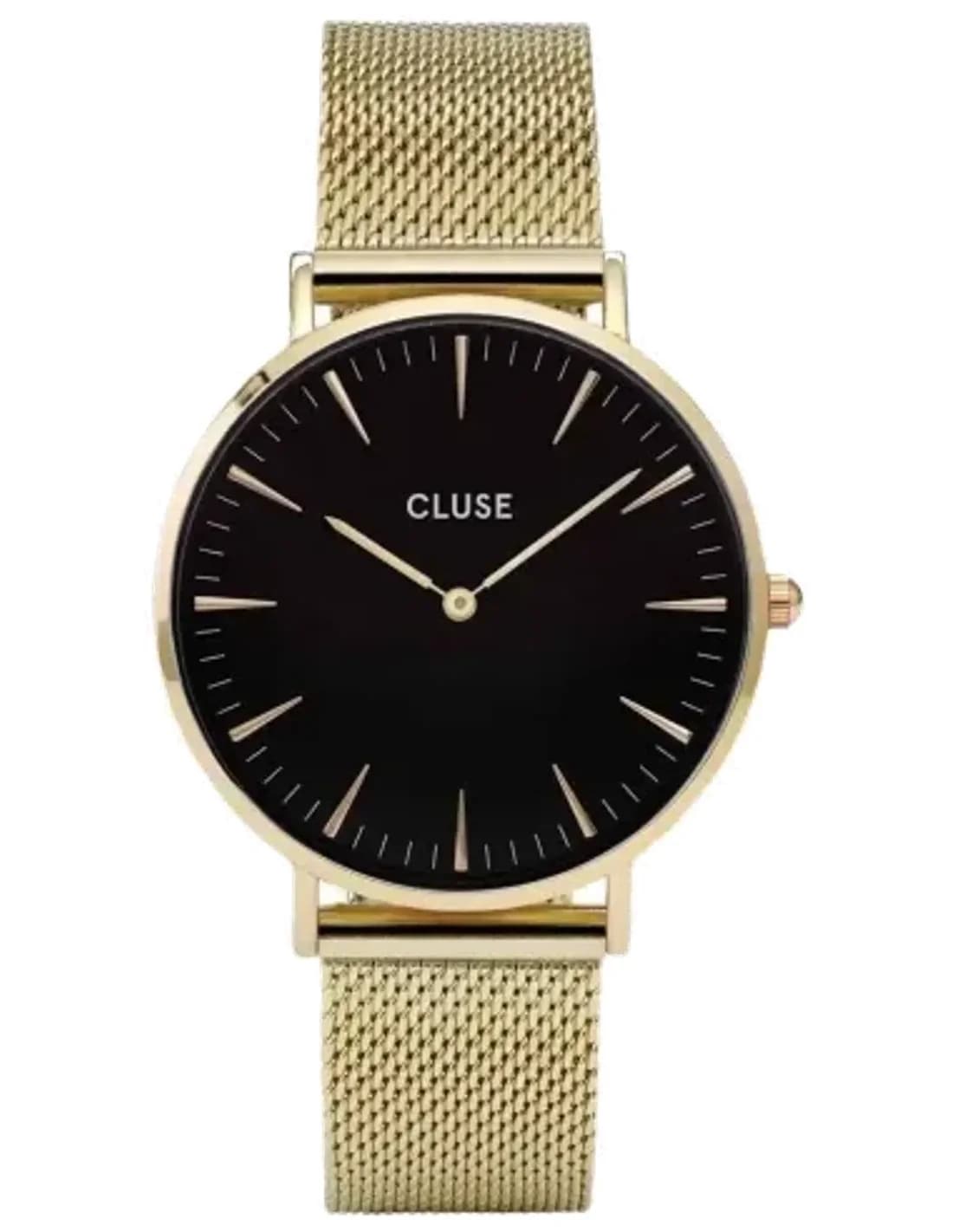 Montre Cluse La Bohème Mesh CL18110 Gold/Black bracelet en maille milanaise doré
