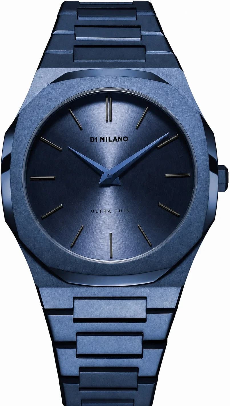 Montre Homme D1 Milano Ultra Thin UTBJ21 cadran bleu bracelet acier