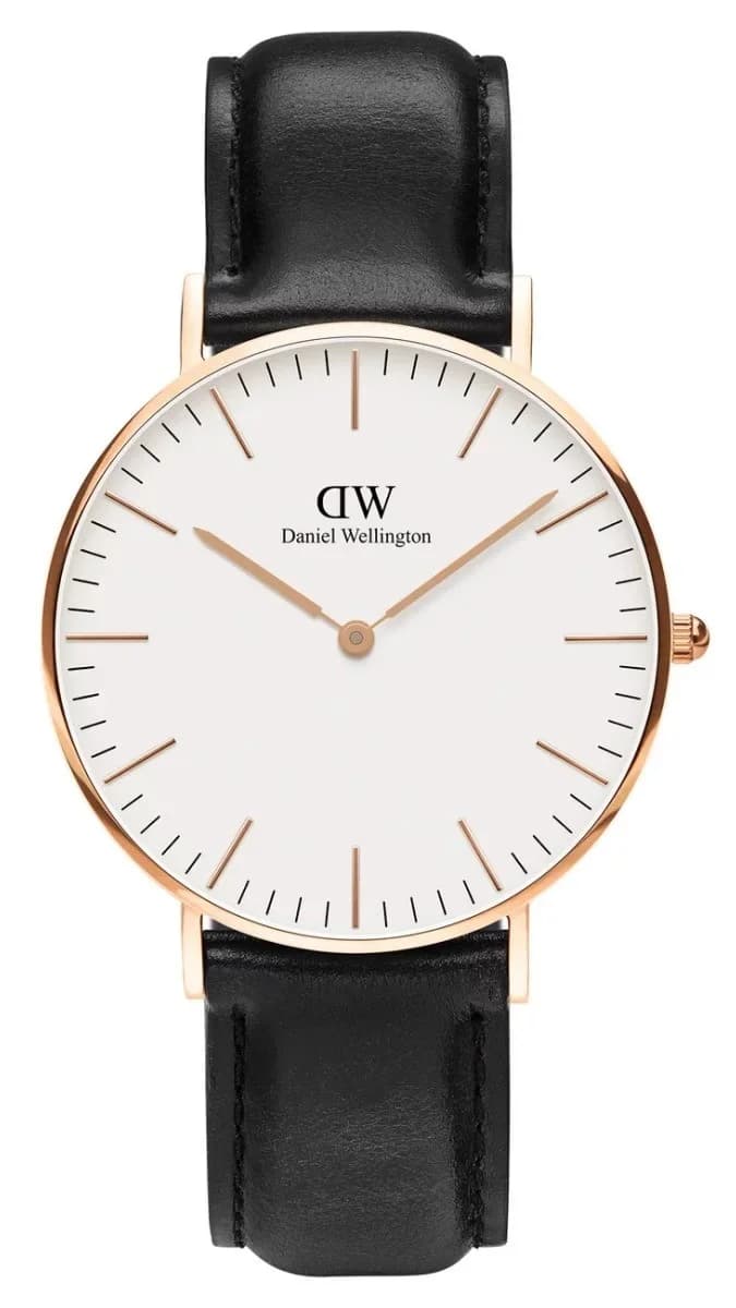 Montre Daniel Wellington Classic Sheffield 36 mm DW00100036 bracelet cuir noir