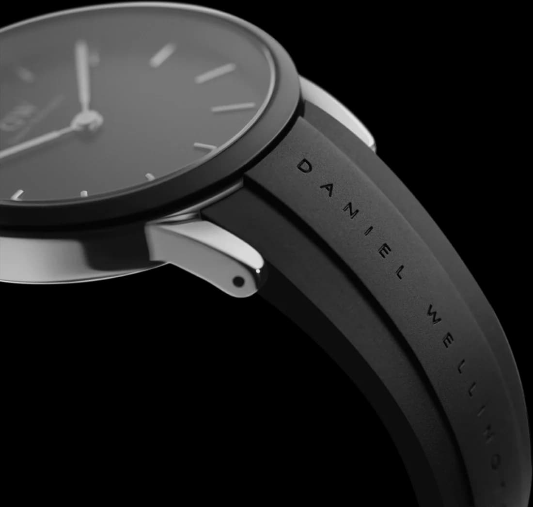 Montre Daniel Wellington DW00100436 homme détail cadran noir